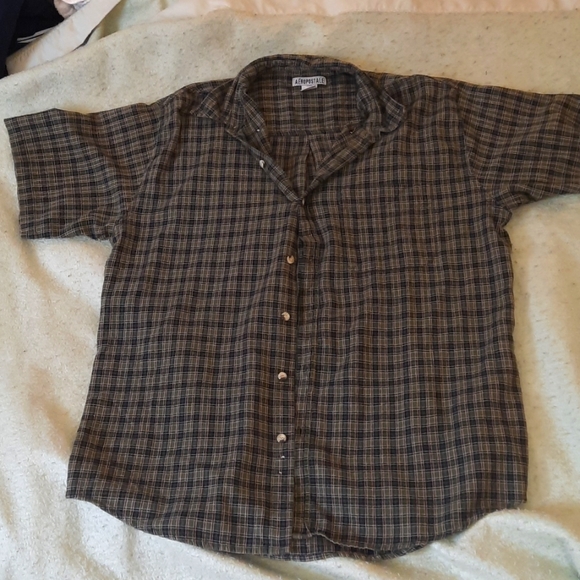 Aeropostale Other - Aeropostale green/blue plaid button down L